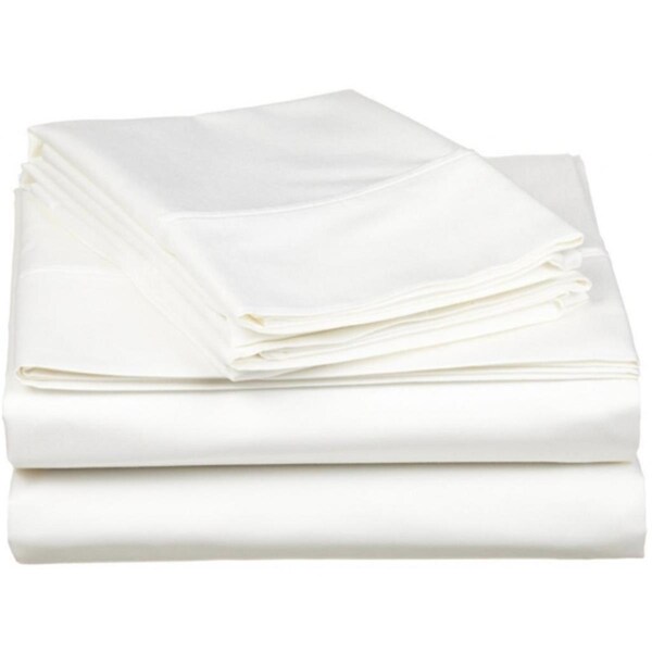 Impressions By Luxor Treasures 530 Thread Count Egyptian Cotton Full Sheet Set Solid White 530FLSH SLWH - main